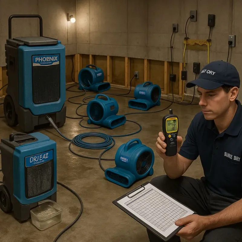 Structural Drying and Dehumidification process in Potter Lake, WI